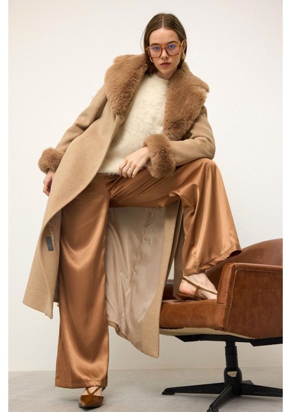 Ceket Yaka Yakası ve Kolları Çıkabilen Kürklü Uzun Kaban A.kamel 3088 fiyatları