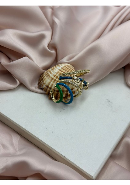 Mavi Zirkon Taşlı Aircuff Marka Model Çelik Küpe fiyatları