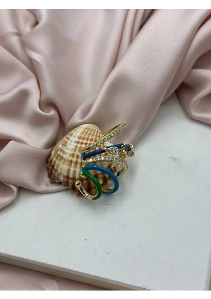 Mavi Zirkon Taşlı Aircuff Marka Model Çelik Küpe modelleri