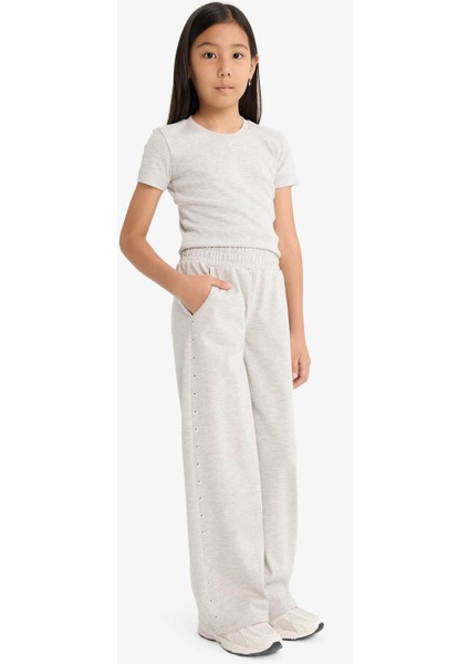 Kız Çocuk Beli Lastikli Wide Leg Geniş Bol Paça Eşofman Altı G0590A825AU fiyatları