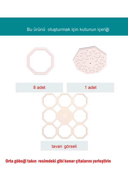 Lamba Tavan Göbeği MODÜLER-SEKIZGEN-52-9-PARÇA-56CM fırsatları