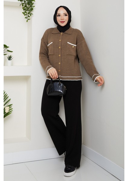 Kadın Gold Düğmeli Spor Ceket Hırka -PMK450 modelleri