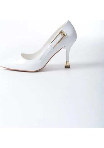 Kadın Fascino Beyaz Rugan Stiletto Topuklu Ayakkabı indirimleri