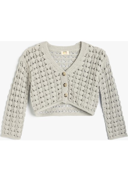 Ajurlu Hırka V Yaka