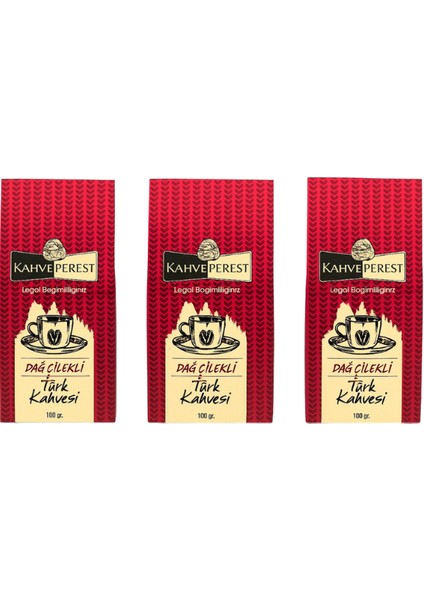 Dağ Çilekli Türk Kahvesi 100GR. X3 (Ekonomik Paket)