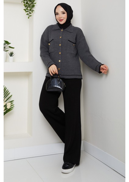 Kadın Gold Düğmeli Spor Ceket Hırka -PMK450 fiyatları