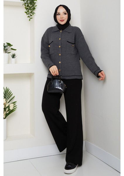 Kadın Gold Düğmeli Spor Ceket Hırka -PMK450 modelleri