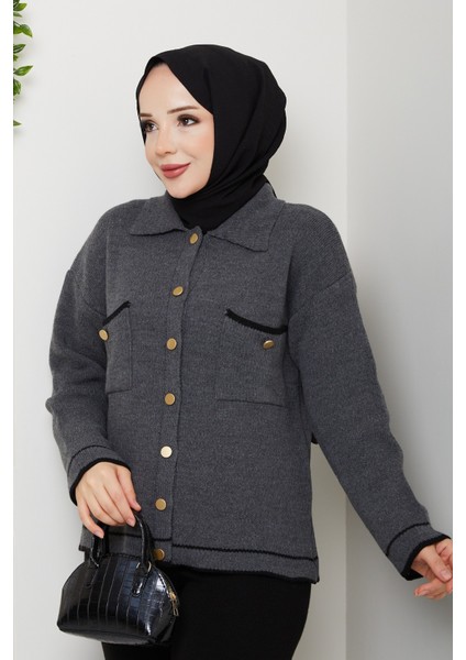 Kadın Gold Düğmeli Spor Ceket Hırka -PMK450 fırsatları