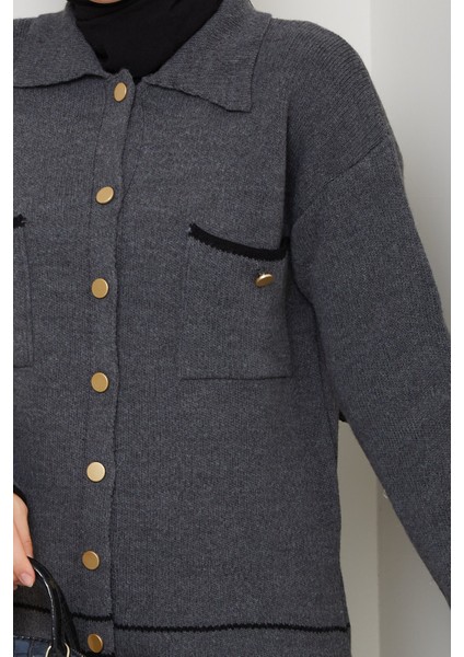 Kadın Gold Düğmeli Spor Ceket Hırka -PMK450 indirimleri