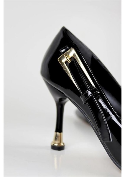 Kadın Siyah Rugan Stiletto Topuklu Ayakkabı modelleri