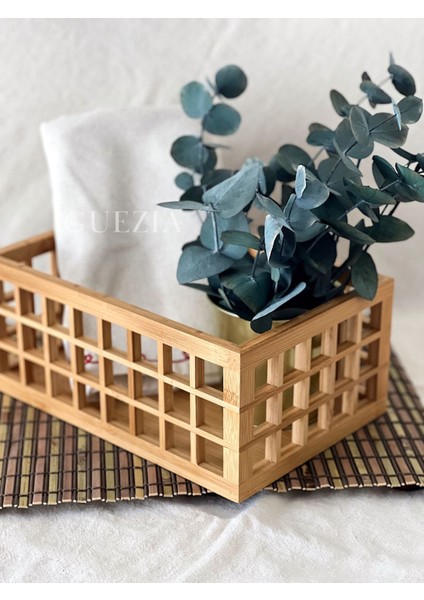 Bambu Dikdörtgen Kutu Organizer | Sepet | Düzenleyici