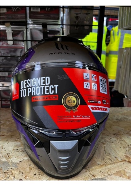 Kask mt Thunder 4 Sv Valıant B2 Parlak Gri Mor Sarı modelleri