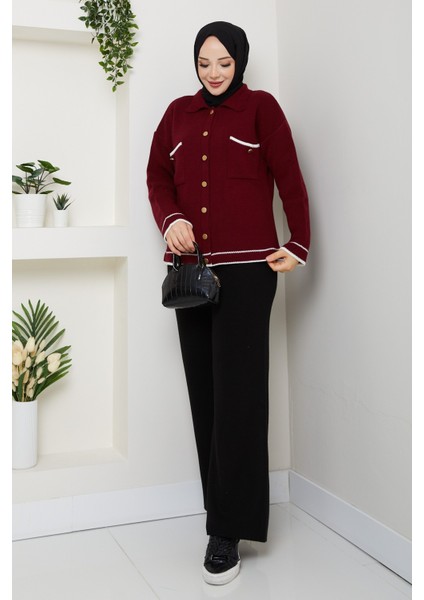 Kadın Gold Düğmeli Spor Ceket Hırka -PMK450 modelleri