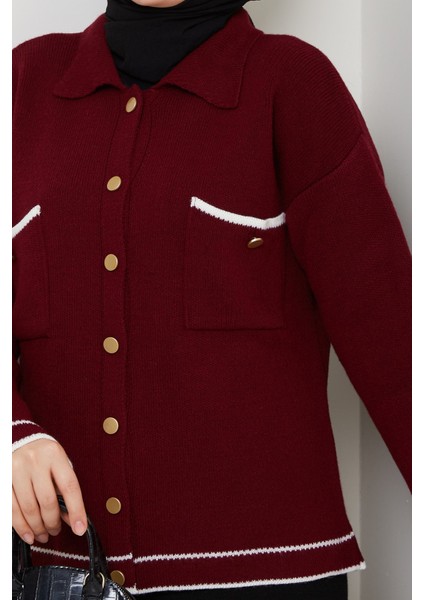 Kadın Gold Düğmeli Spor Ceket Hırka -PMK450 indirimleri