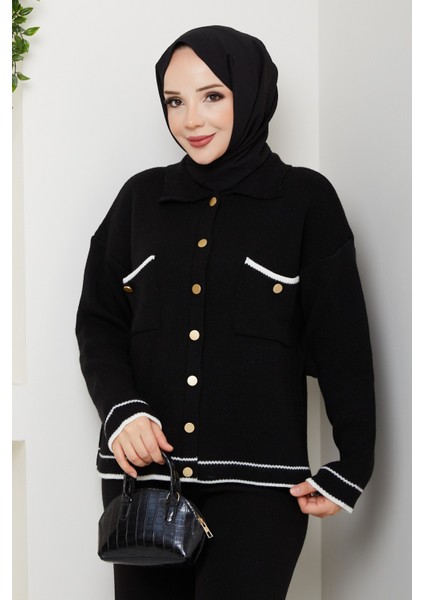 Kadın Gold Düğmeli Spor Ceket Hırka -PMK450 indirimleri