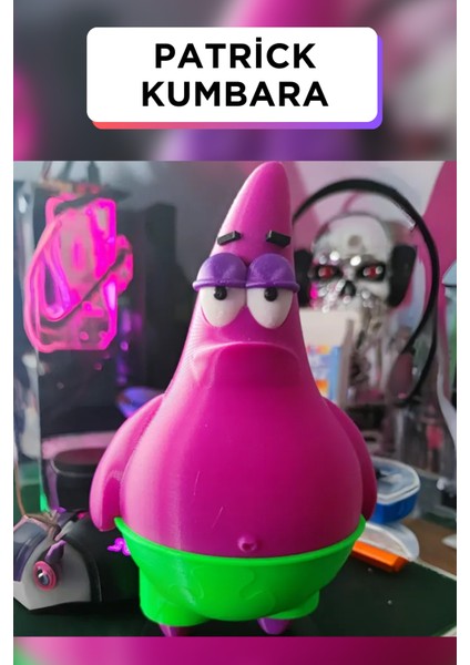 Patrick Kumbara | Dayanıklı ve Organik Malzeme | 20CM Yükseklik 13CM Genişlik | Dekoratif Kumbarası