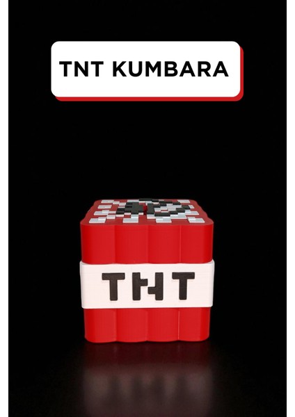 Minecraft Tnt Kumbara | Şık Tasarım | Dayanıklı Malzeme | Çocuk ve Yetişkin Para Kumbarası