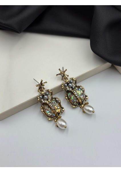 Örümcek ve Inci Detaylı Marka Model Tasarım Sallantılı Küpe modelleri