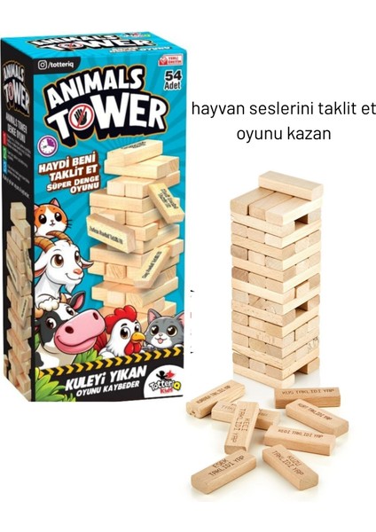 Animals Tower-Denge Oyunu 54 Adet Farklı Hayvan Taklidi fiyatları