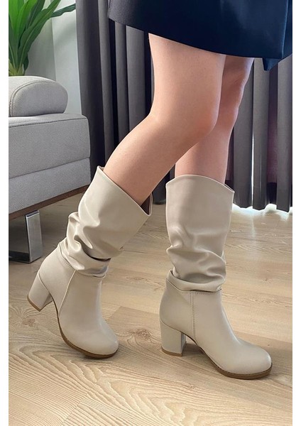 Kadın Krem Cilt Körüklü Çizme fırsatları
