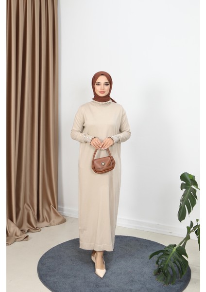 Taş Detaylı Merserize Elbise fiyatları