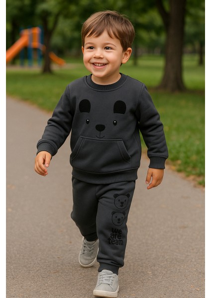 Tuma Collectıon Erkek Çocuk Panda Desenli Mevsimlik Eşofman Takım Uzun Kollu Pamuklu Sweatshirt Alt 1-2-3-4 Yaş fiyatları