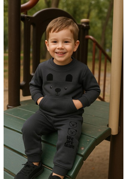 Tuma Collectıon Erkek Çocuk Panda Desenli Mevsimlik Eşofman Takım Uzun Kollu Pamuklu Sweatshirt Alt 1-2-3-4 Yaş modelleri