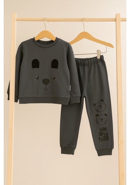 Tuma Collectıon Erkek Çocuk Panda Desenli Mevsimlik Eşofman Takım Uzun Kollu Pamuklu Sweatshirt Alt 1-2-3-4 Yaş fırsatları