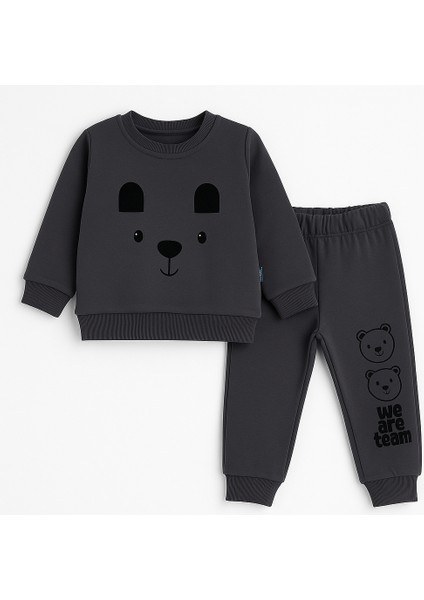 Tuma Collectıon Erkek Çocuk Panda Desenli Mevsimlik Eşofman Takım Uzun Kollu Pamuklu Sweatshirt Alt 1-2-3-4 Yaş indirimleri