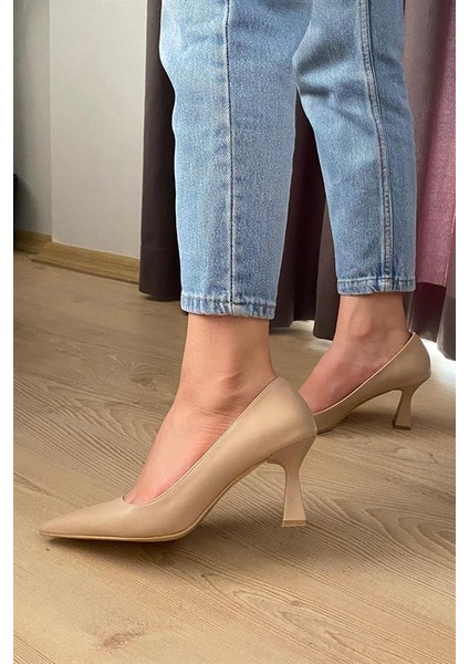 Kadın Nut Cilt 7 cm Topuklu Stiletto modelleri