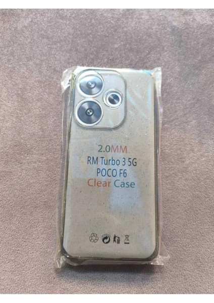 Xiaomi Redmi Turbo 3 5g Poco F6 Uyumlu Şeffaf Simli Silikon Kılıf modelleri