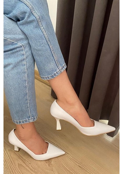 Kadın Beyaz Cilt 7 cm Topuklu Stiletto indirimleri