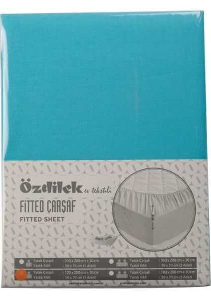 Trendy Yastık Kılıflı 180x200 Cm Fitted Çarşaf Turkuaz