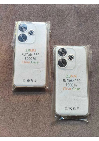 Xiaomi Redmi Turbo 3 5g Poco F6 Uyumlu Şeffaf Simli Silikon Kılıf