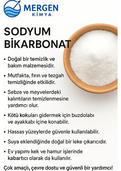 Saf Sodyum Bikarbonat Tozu - Yemek Sodası – Çok Amaçlı Doğal Ürün - 1 kg modelleri