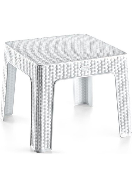 4 Adet Monoblok Rattan Sehpa Bahçe Balkon Şezlong Sehpası