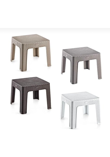 4 Adet Monoblok Rattan Sehpa Bahçe Balkon Şezlong Sehpası modelleri