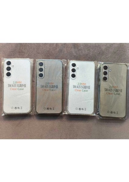 A35 5g Uyumlu Şeffaf Simli Silikon Kılıf