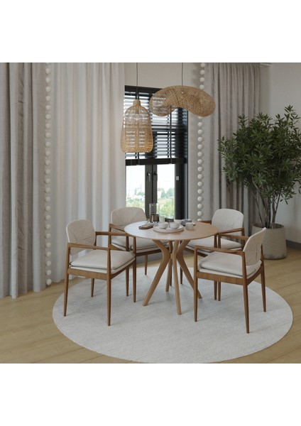 90X90CM Yuvarlak Masa Ceviz Mutfak Masası-Balkon Masası Pera Model Özel Kesim 1. Sınıf Mdf Kenarlar Lake Boyalı (Sadece Masa Gönderimi Yapılmaktadır)