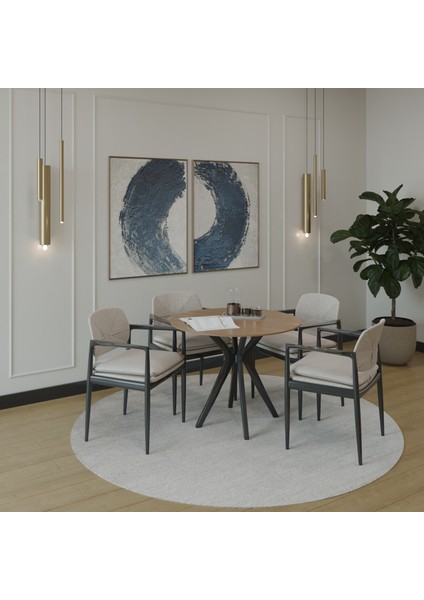 90X90CM Yuvarlak Masa Ceviz-Siyah Mutfak Masası-Balkon Masası Pera Model Özel Kesim 1. Sınıf Mdf Kenarlar Lake Boyalı (Sadece Masa Gönderimi Yapılmaktadır)