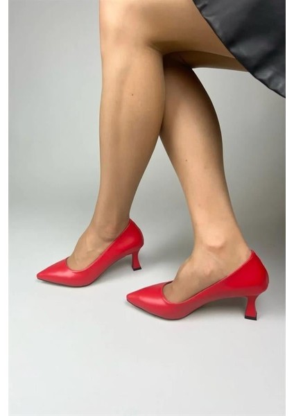 Kadın Kırmızı Cilt 6 cm Ince Topuklu Stiletto fiyatları
