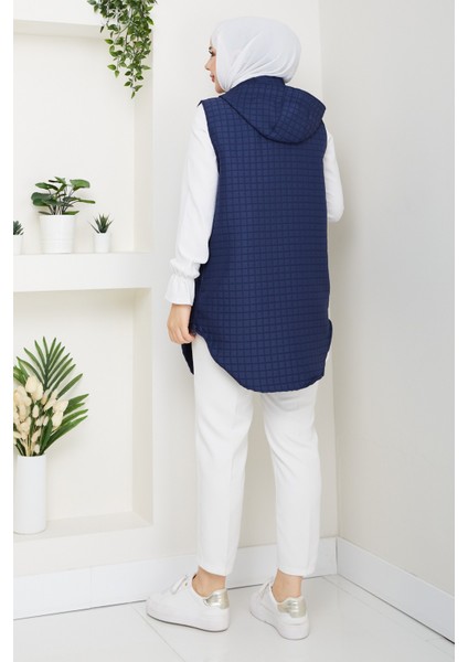 Kadın Yandan Fermuarlı Cepli Kapitone Yelek -PMK455 modelleri