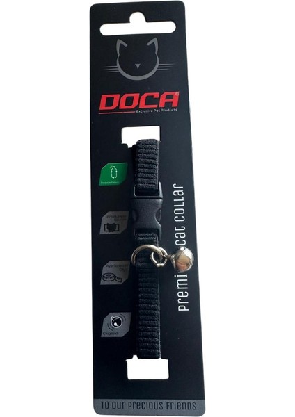 Lastikli Kedi Boyun Tasması 1.2*18-38 cm Siyah