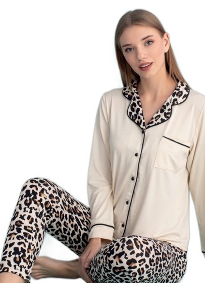 Bella Casa Tasarım Uzun Kollu Önden Düğmeli Kadın Pijama Takımı Ev Giyim Hediyelik modelleri