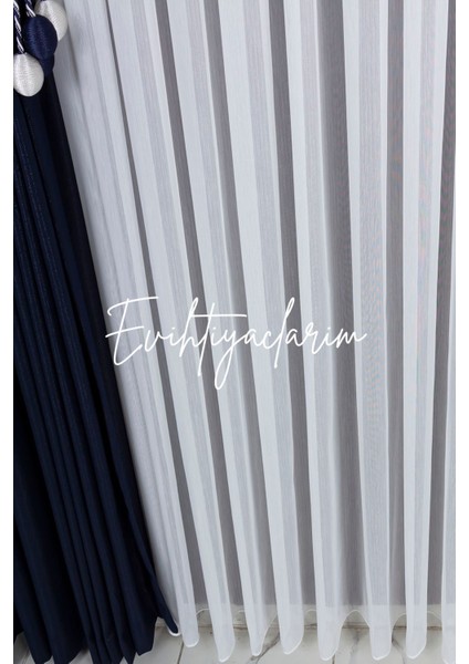 Titi Bambu Keten Görünümlü Ütü Istemez Salon ve Misafir Odalarına Uygun 1/3 Sık Pileli Tül Perde indirimleri