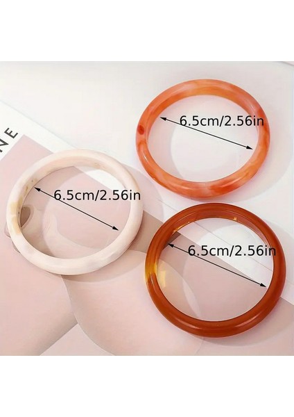 3 Adet Vintage Ombre Akrilik Kadın Bileklik Seti Sevimli ve Şık Gradyan Renkler, Günlük Giyim ve Rahat Kıyafetler Için Mükemmel Kemik Akrilik Bileklikler fırsatları