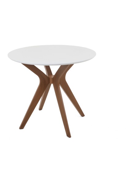 90X90CM Yuvarlak Masa Beyaz-Ceviz Mutfak Masası-Balkon Masası Pera Model fiyatları