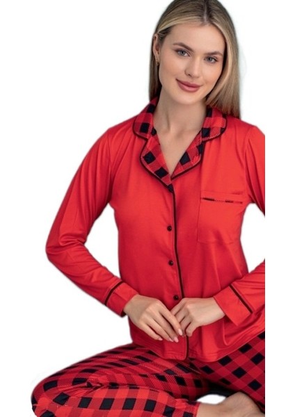 Valentina Uzun Kol Düğmeli Kadın Pijama Takımı Ev Giyim Hediyelik fiyatları