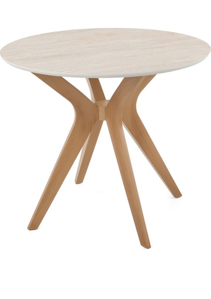 90X90CM Yuvarlak Masa Traverten-Ceviz Mutfak Masası-Balkon Masası Pera Model modelleri