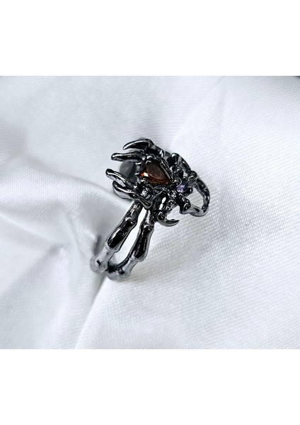 Siyah Ayarlanabilir Taşlı Örümcek Yüzük fiyatları